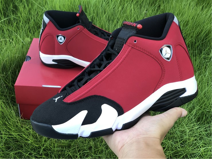 2020 Men Air Jordan 14 Retro Red Black White Shoes